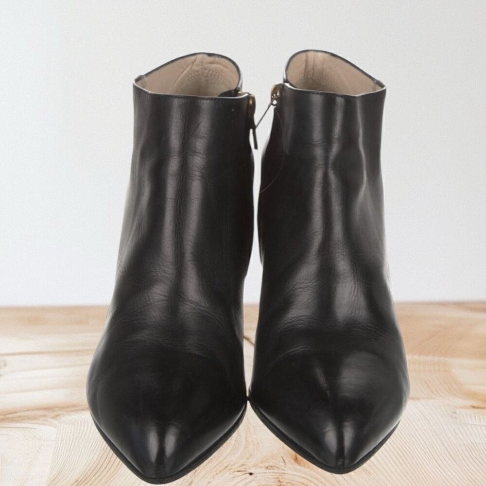 Authentic YSL Black Pointed‎ Toe Booties With Wood Heels - Picture 3 of 5